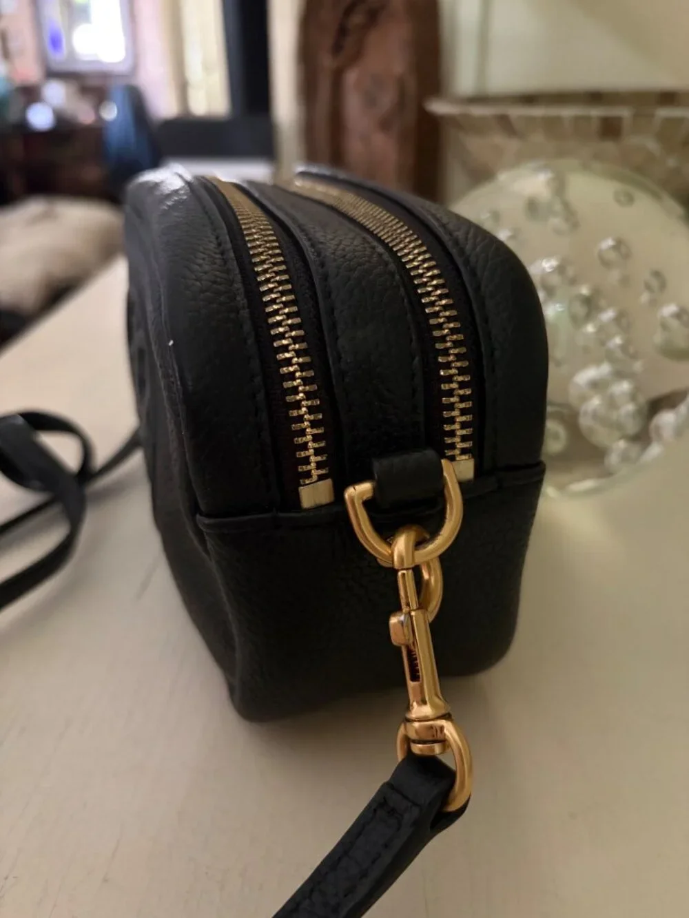 Tory Burch Perry Bombe Black Crossbody Camera Handbag